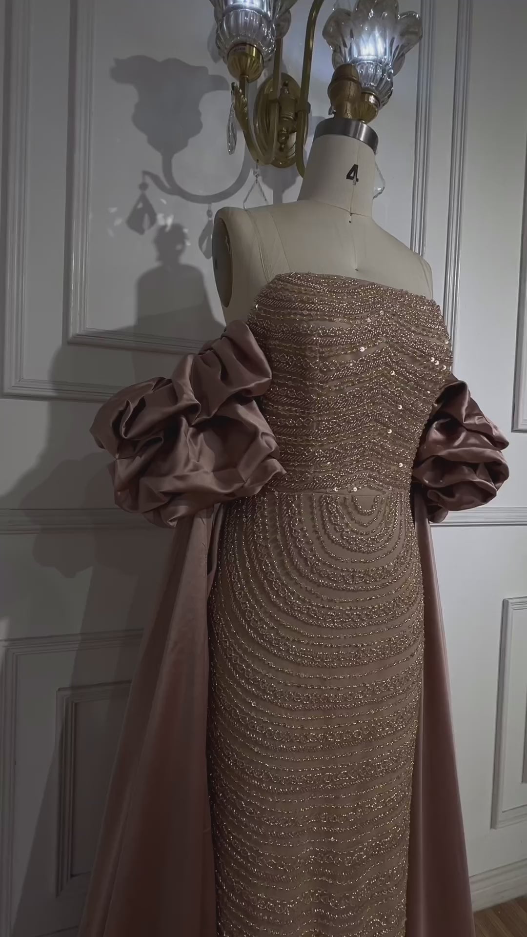 Luxury Arabic Dusty Rose Evening Dresses with Cape LA72543