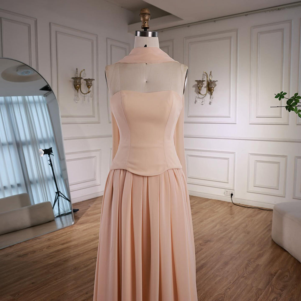 Luxury Turquoise A Line Strapless Evening Dress with Cape LA73012