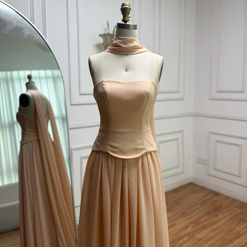 Luxury Turquoise A Line Strapless Evening Dress with Cape LA73012