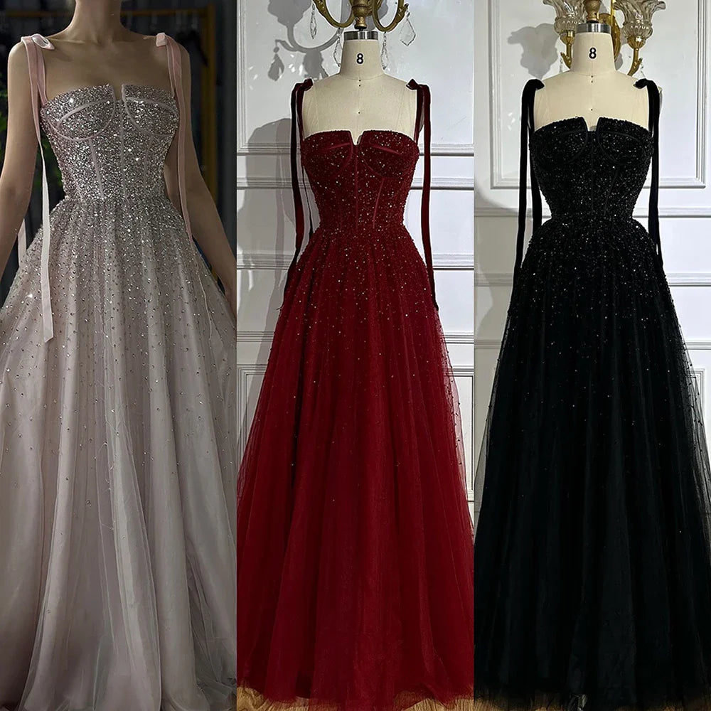 Luxury Wine Red Pink Dubai Evening Dresses LA70600A