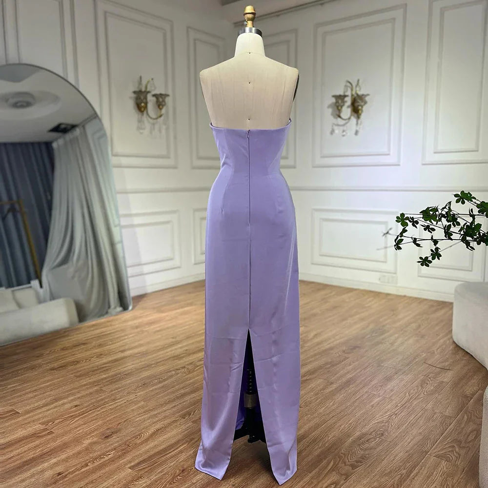 Lilac Elegant Evening Dresses with Luxury Beaded Long Cape Gown for Party LA72828