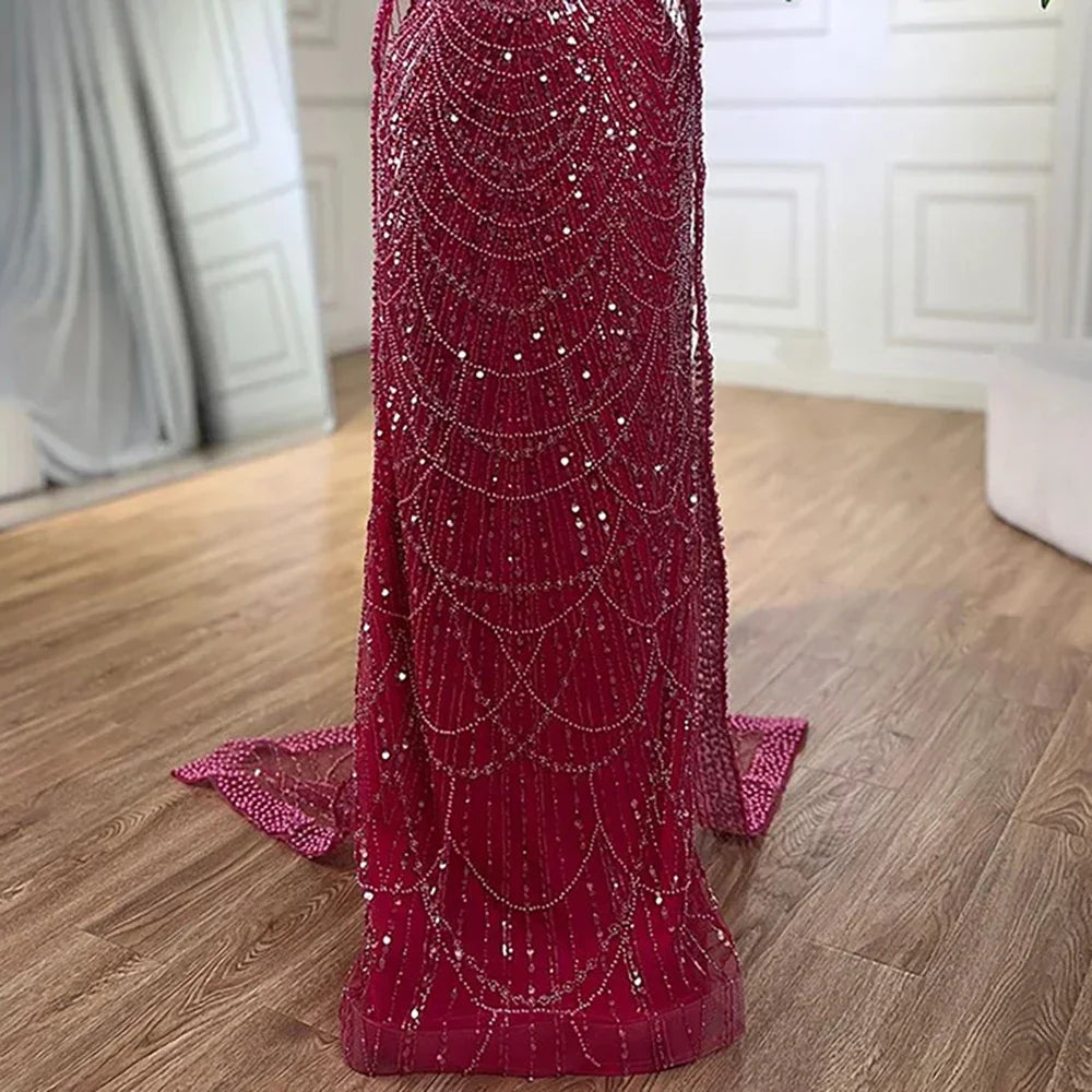 Luxury Beaded Gown With Cape Sleeves LA72160A