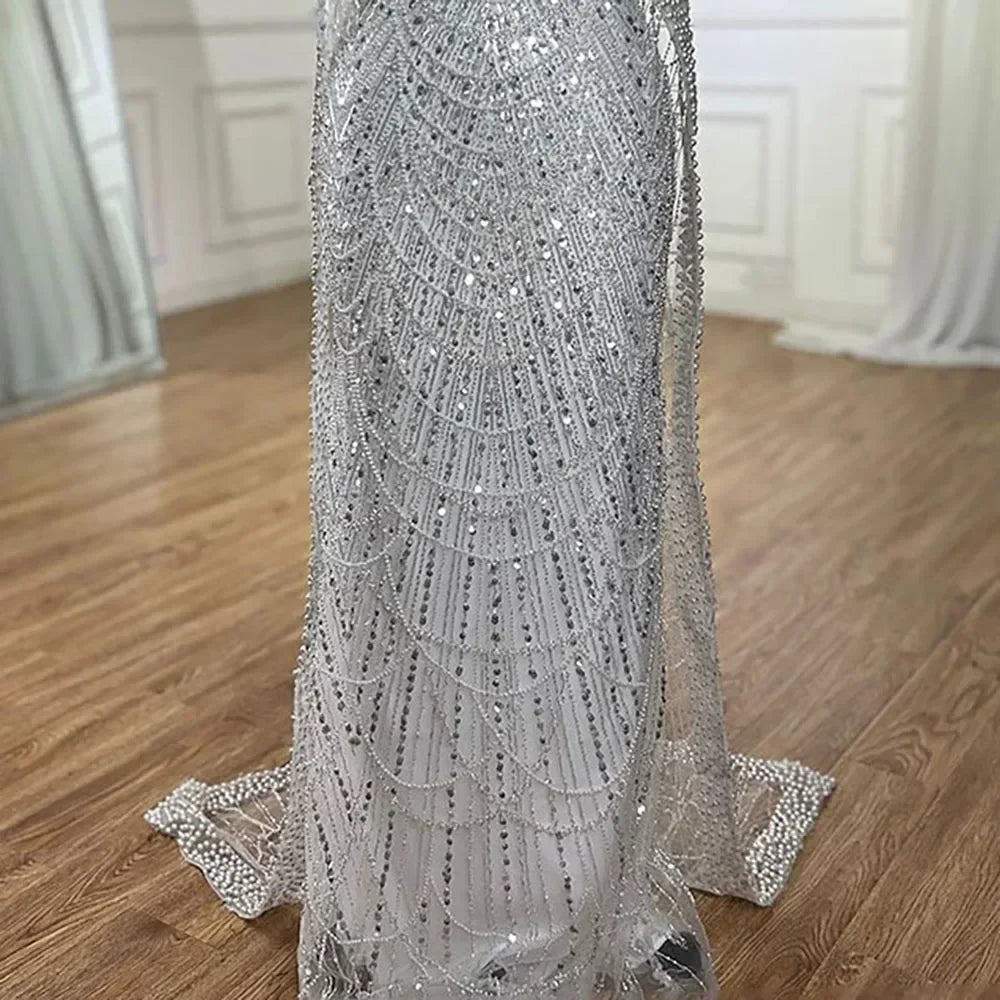 Luxury Beaded Gown With Cape Sleeves LA72160A