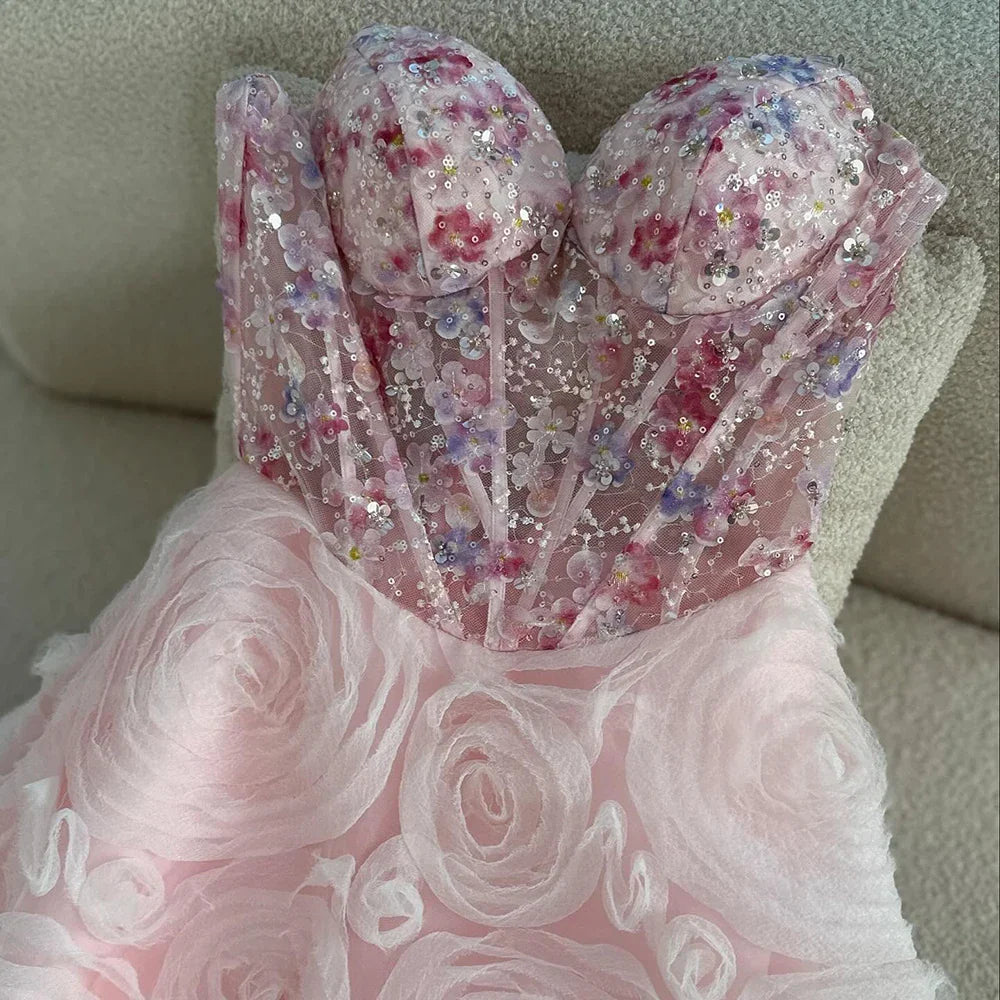 Luxury Floral Pink Prom Dress 2025 Serene Hill LA72961