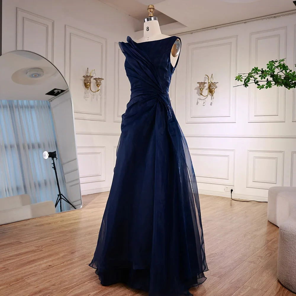 Burgundy Elegant A-Line Evening Dress with Draped Shoulder LA72944