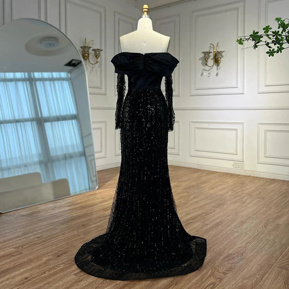 Luxury Designer Black Evening Dress LA72969