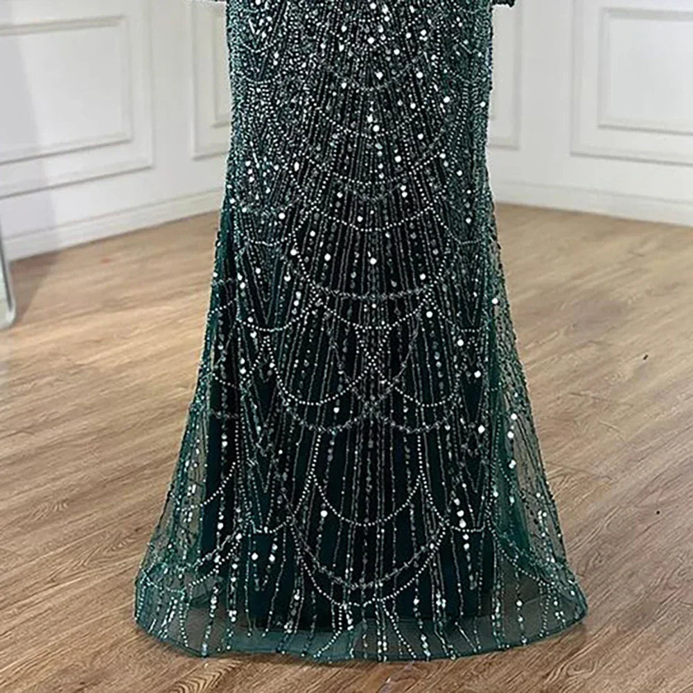 Luxury Beaded Gown With Cape Sleeves LA72160A