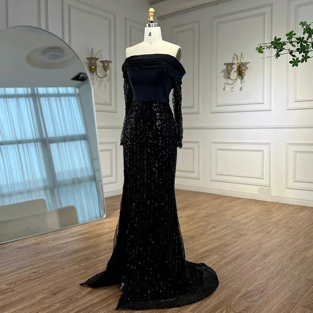Luxury Designer Black Evening Dress LA72969