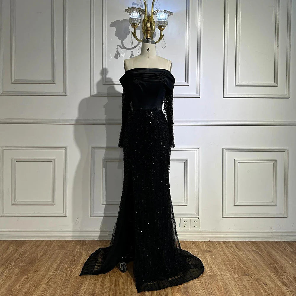 Luxury Designer Black Evening Dress LA72969