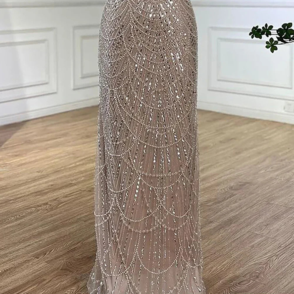 Luxury Beaded Gown With Cape Sleeves LA72160A