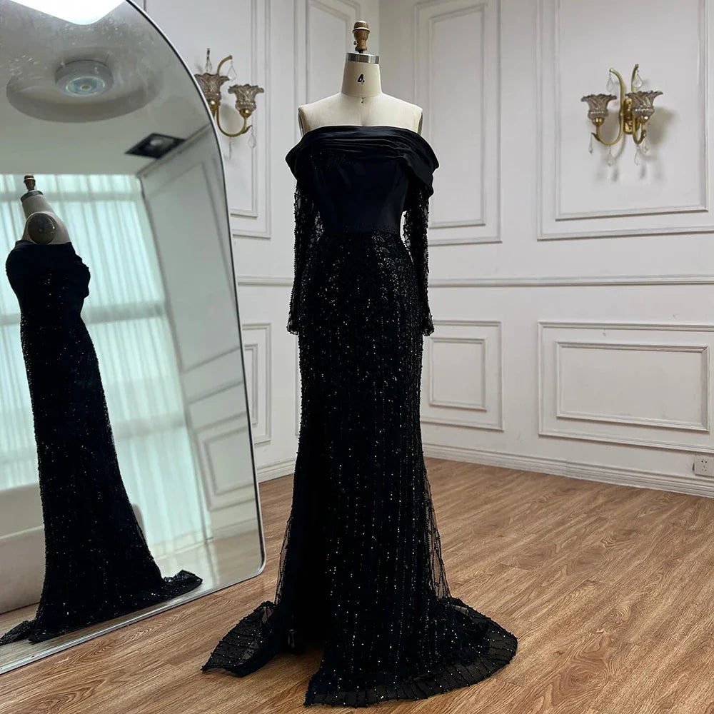Luxury Designer Black Evening Dress LA72969