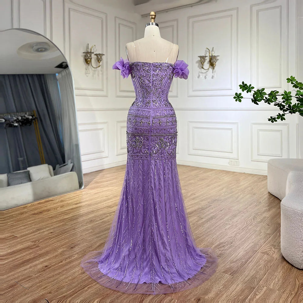 Caramel Beaded Evening Dress with Detachable Overskirt LA72603