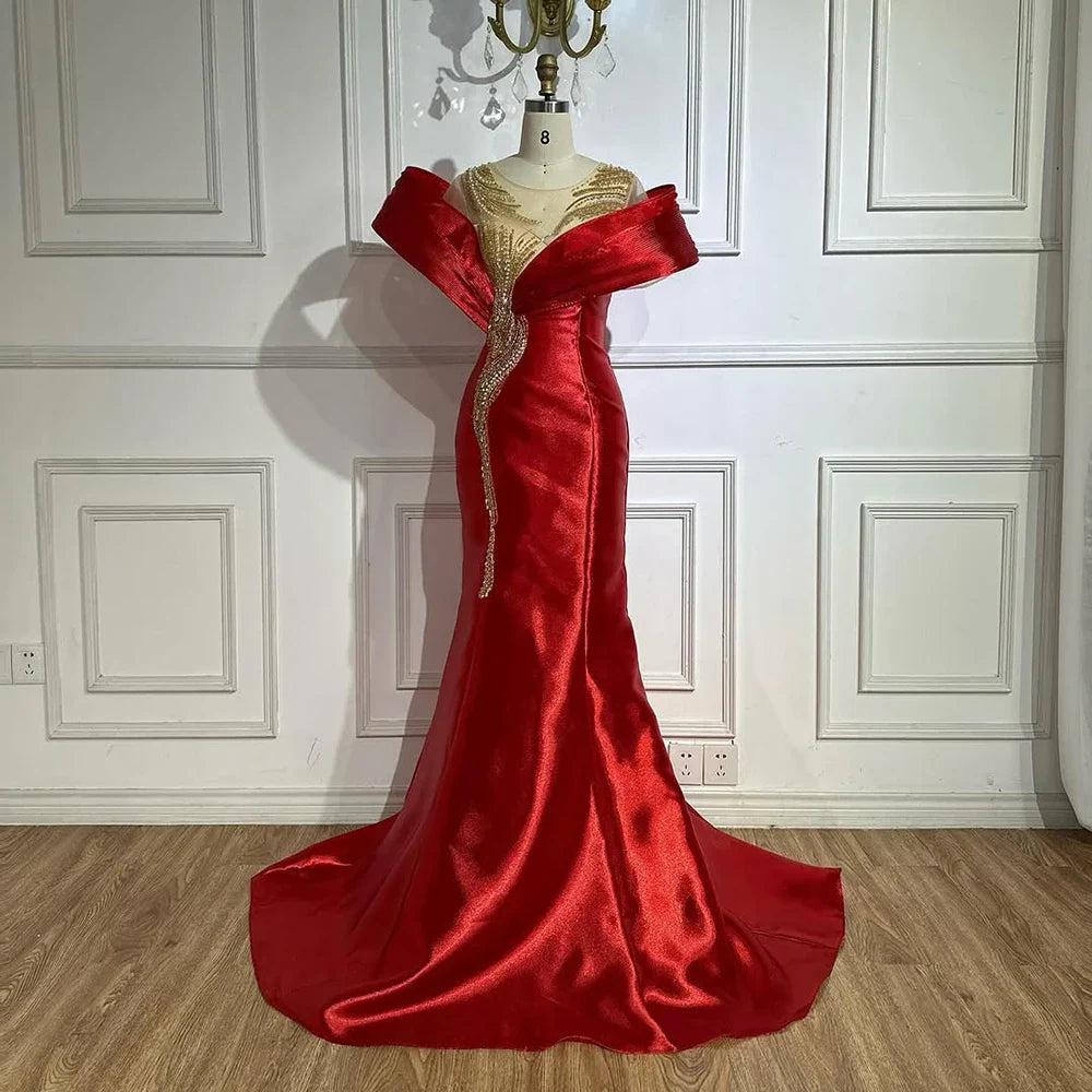 Luxury Designer Mermaid Satin Lilac Evening Dresses Gowns For Party LA72902