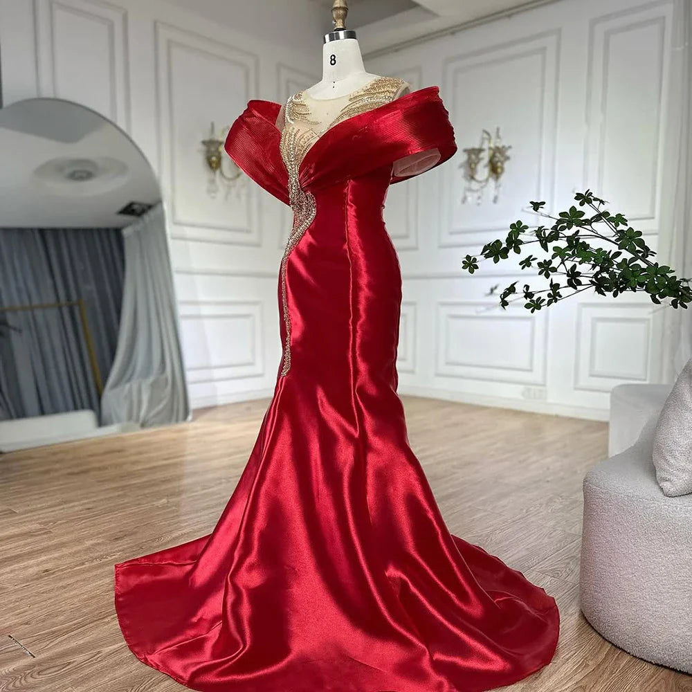 Luxury Designer Mermaid Satin Lilac Evening Dresses Gowns For Party LA72902