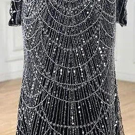 Luxury Dubai Nude Mermaid Arabia Beaded Evening Dress Gown with Detachable Skirt for Formal Occasion LA72243A