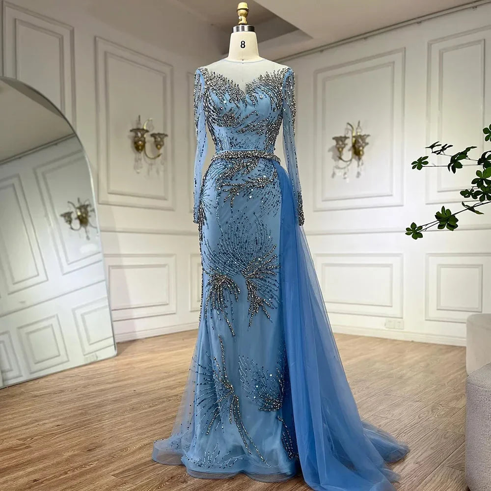 Purple Evening Gowns with Beaded Skirt and Lace-up Detail LA72376