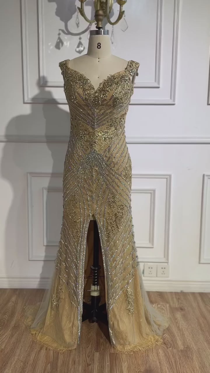 Luxury Silver Gray Off Shoulder Mermaid Evening Dress LA73018