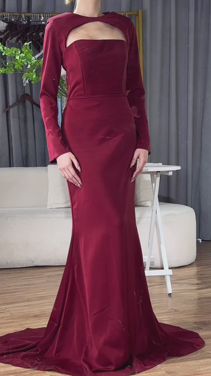 Luxury Dubai Blue Satin Mermaid Evening Dress Lace-Up Back LA72416