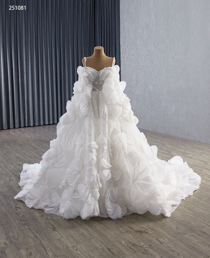 Serene Hill White Flower Luxury Wedding Dresses 2025 Beaded Bride Gowns HM251081 Custom Made
