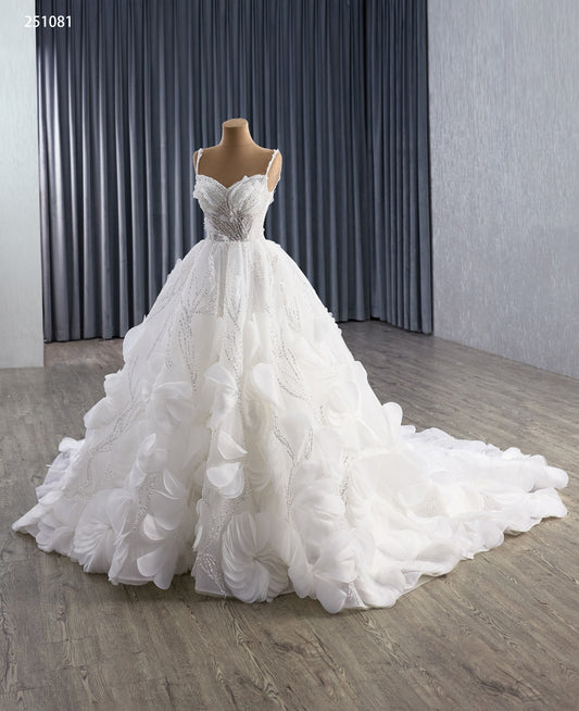 Serene Hill White Flower Luxury Wedding Dresses 2025 Beaded Bride Gowns HM251081 Custom Made