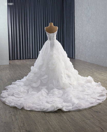 Serene Hill White Flower Luxury Wedding Dresses 2025 Beaded Bride Gowns HM251081 Custom Made