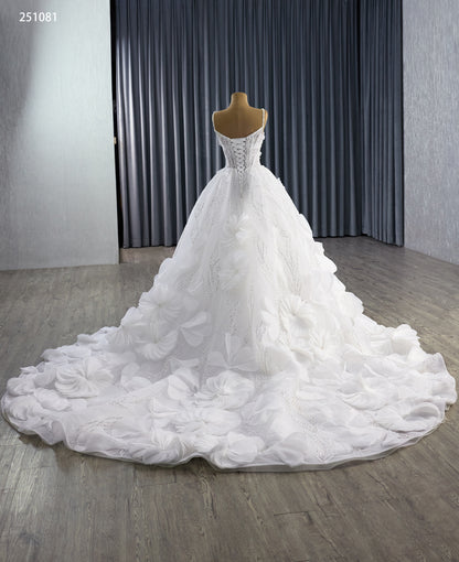 Serene Hill White Flower Luxury Wedding Dresses 2025 Beaded Bride Gowns HM251081 Custom Made