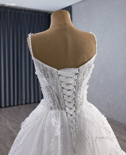 Serene Hill White Flower Luxury Wedding Dresses 2025 Beaded Bride Gowns HM251081 Custom Made