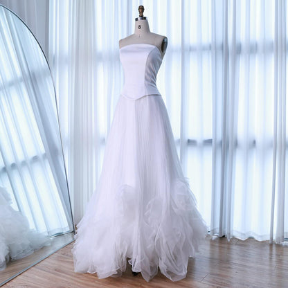 Elegantes Abendkleid in Salbeigrün mit 3D-Blumen in A-Linie LA72913