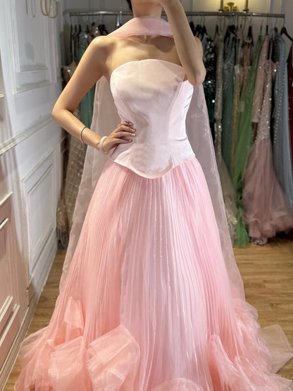 Elegant Sage Green 3D Flowers A Line Evening Dresses Gowns LA72913