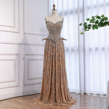 Luxury Kosovo Crystal A-Line Two Piece Evening Dress LA73209