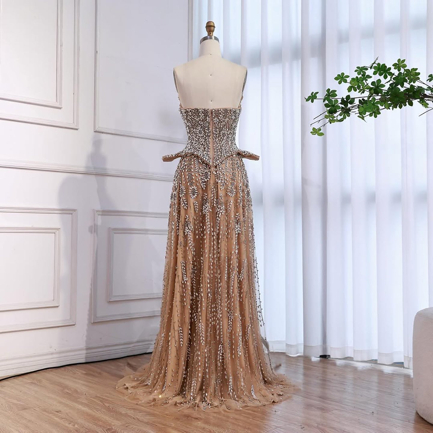 Luxury Kosovo Crystal A-Line Two Piece Evening Dress LA73209