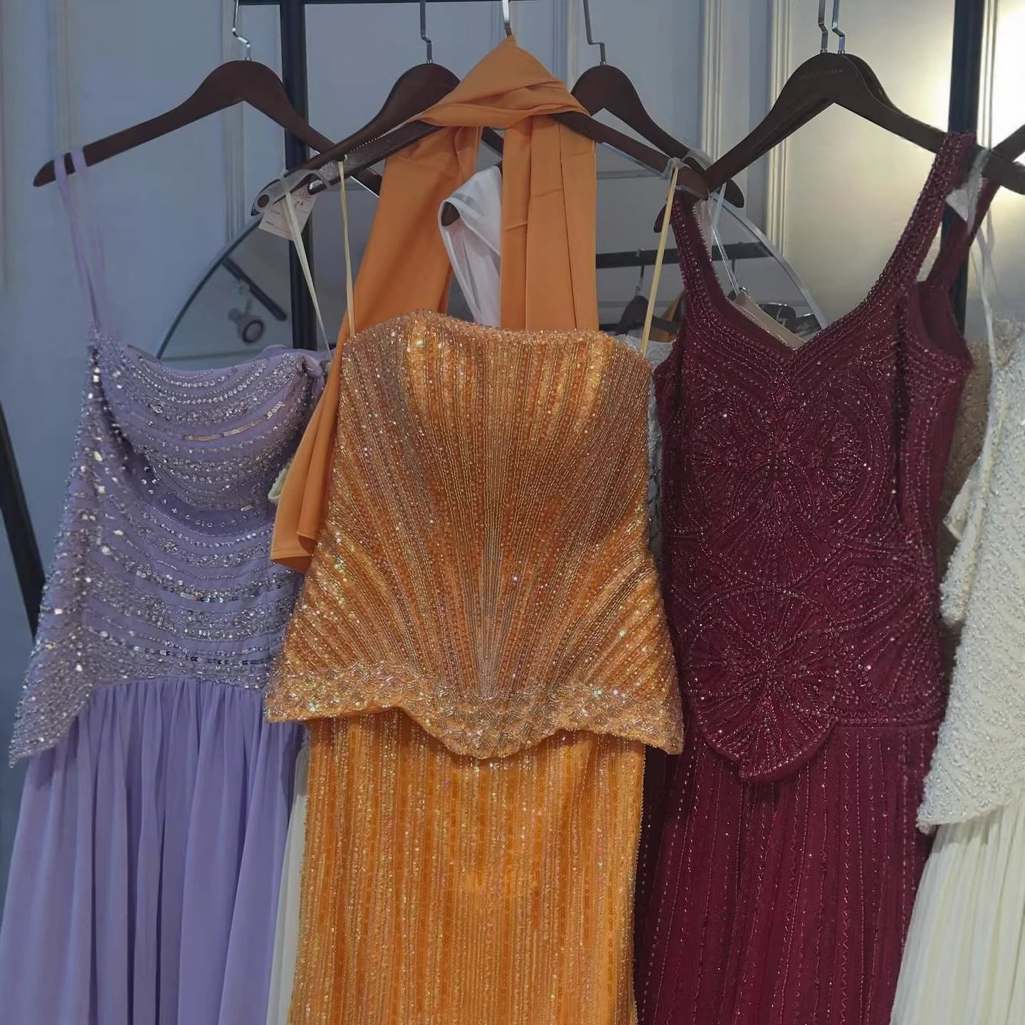 Serene Hill Arabic Orange Two Pieces Corset Evening Dress LA73444