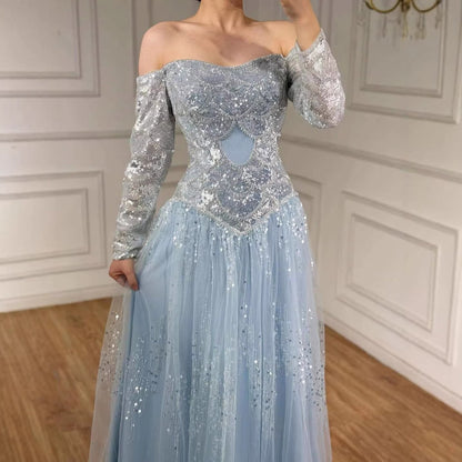 Luxury Dreamy Beige Corset A-Line Evening Dress LA73448