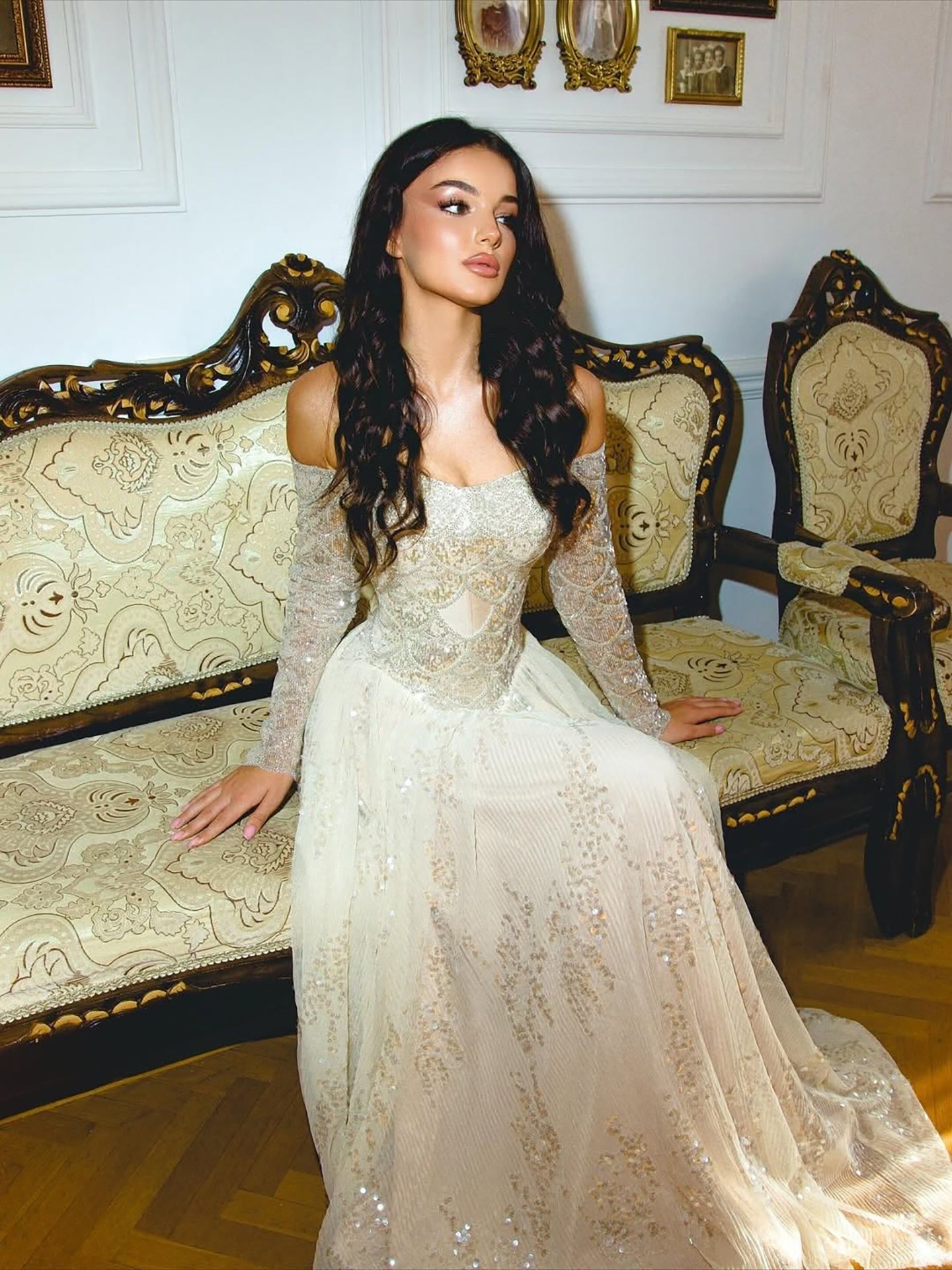 Luxury Dreamy Beige Corset A-Line Evening Dress LA73448