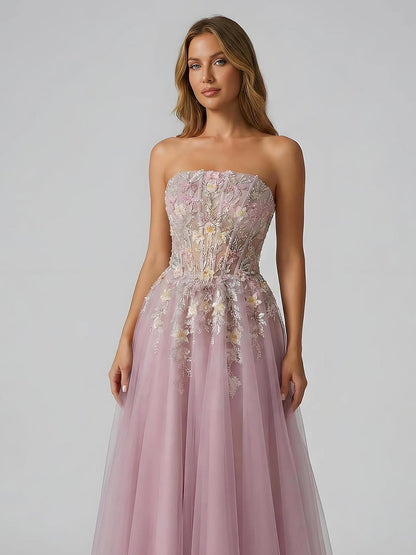 Luxury Saudi Arabic Pink Appliques Beaded Mermaid Prom Dress LA73458