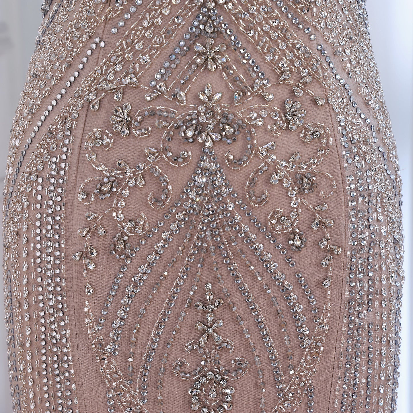 Luxury Caramel Beaded Feather Mermaid Evening Dress LA73529