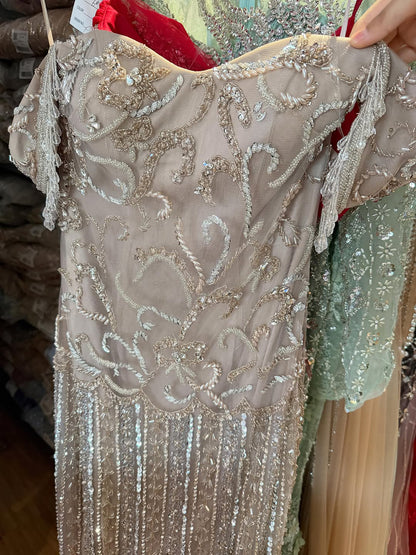 Luxury Pink Beaded Mermaid Evening Dress LA73550
