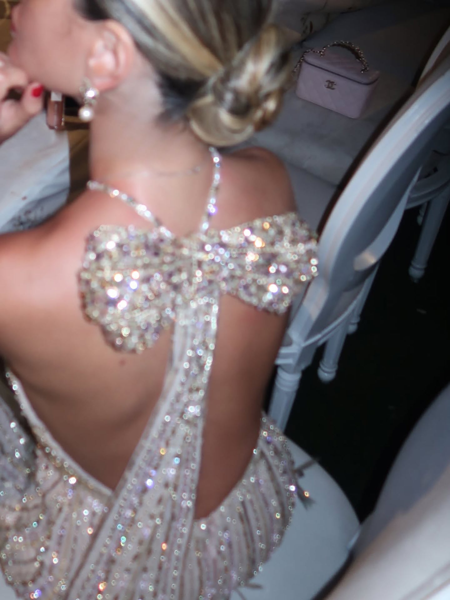 Luxury Gold Halter Crystal Mermaid Evening Dress LA73687