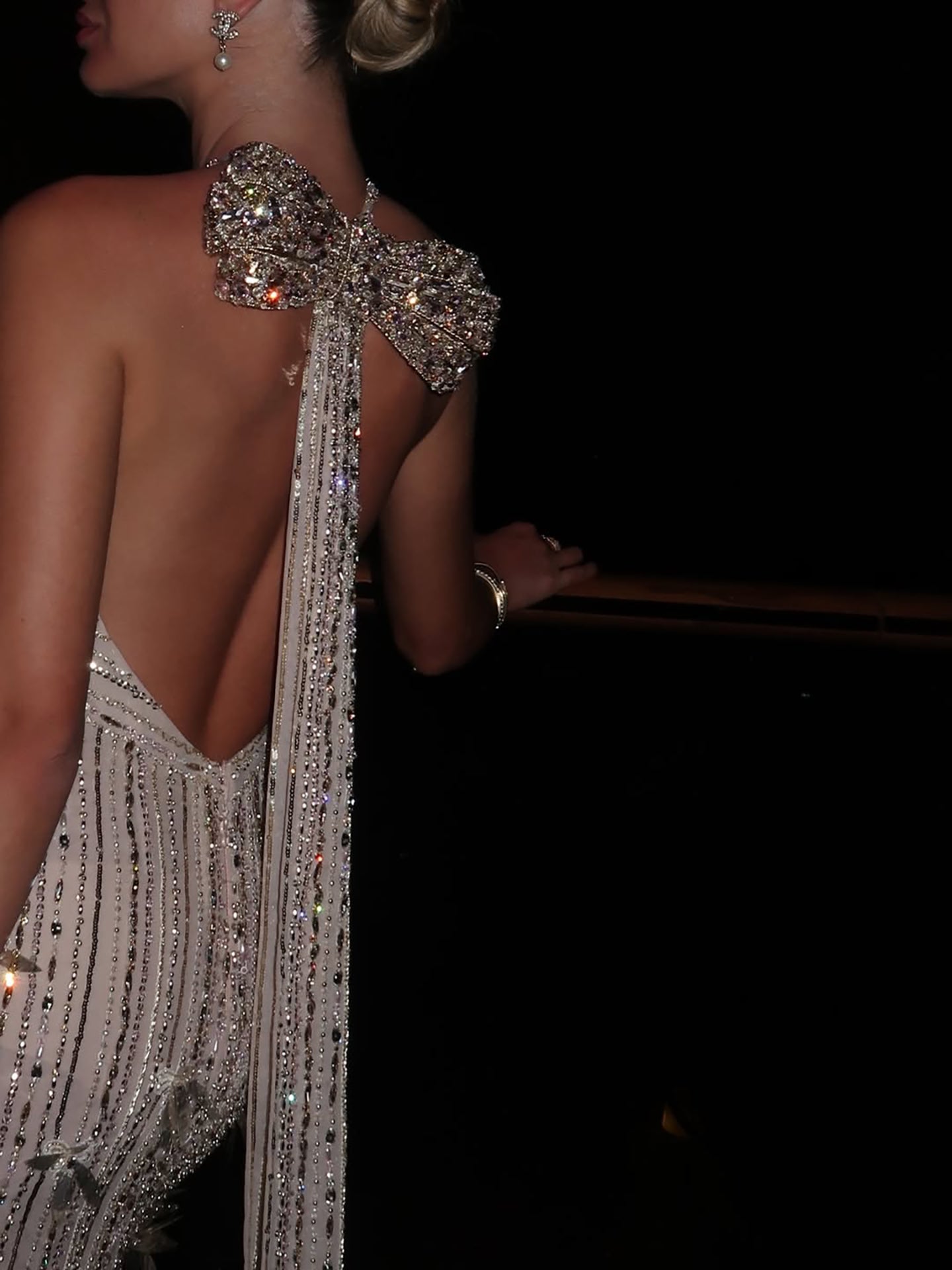 Luxury Gold Halter Crystal Mermaid Evening Dress LA73687
