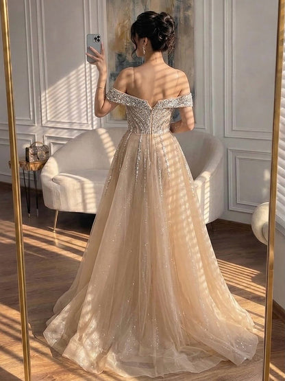 Luxury Nude Crystal Beaded Mermaid Dress with Overskirt LA73710