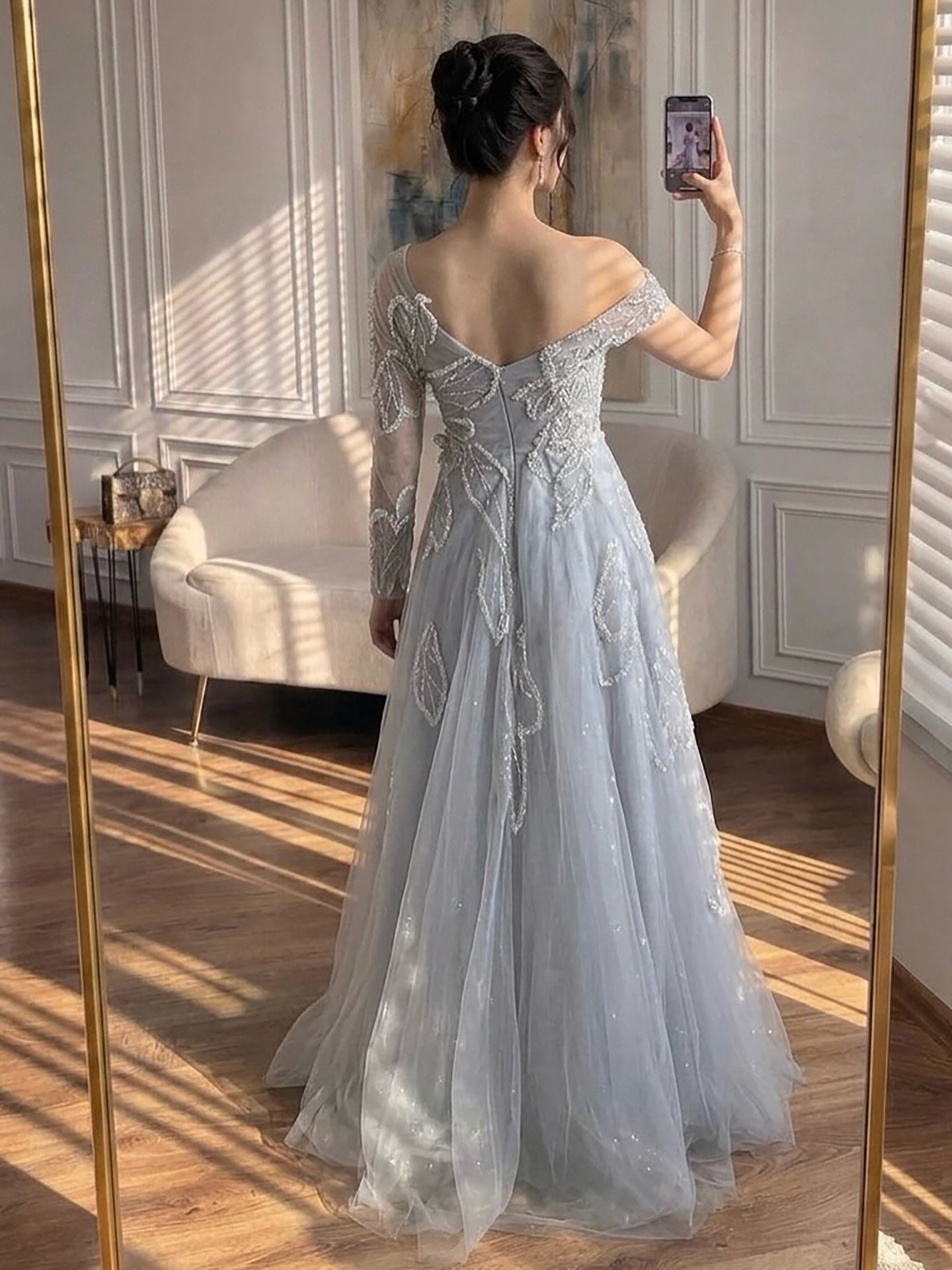 Luxury Pink Beaded One Shoulder A Line Evening Dress LA73746