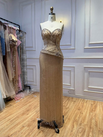 Luxury Tiffany Sweetheart Beaded Fringe Evening Dress LA73800