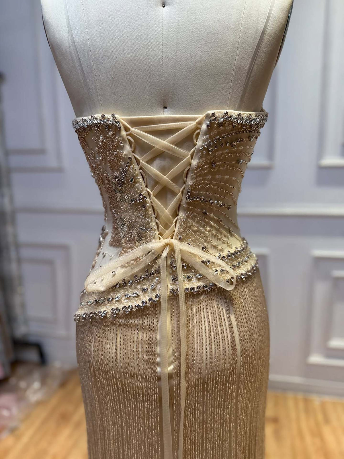 Luxury Tiffany Sweetheart Beaded Fringe Evening Dress LA73800