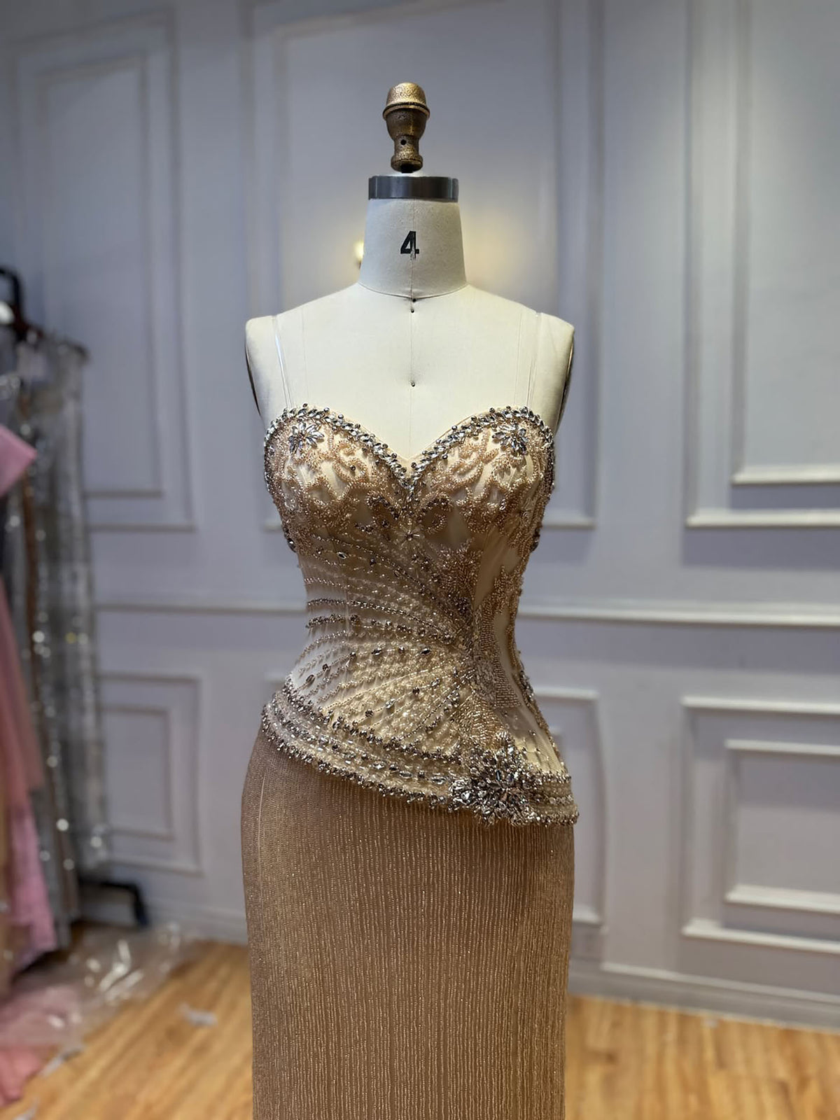 Luxury Tiffany Sweetheart Beaded Fringe Evening Dress LA73800