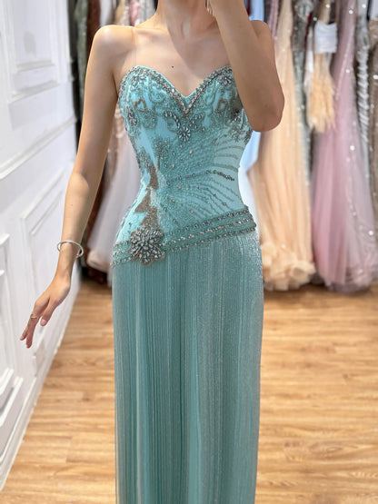 Luxury Tiffany Sweetheart Beaded Fringe Evening Dress LA73800