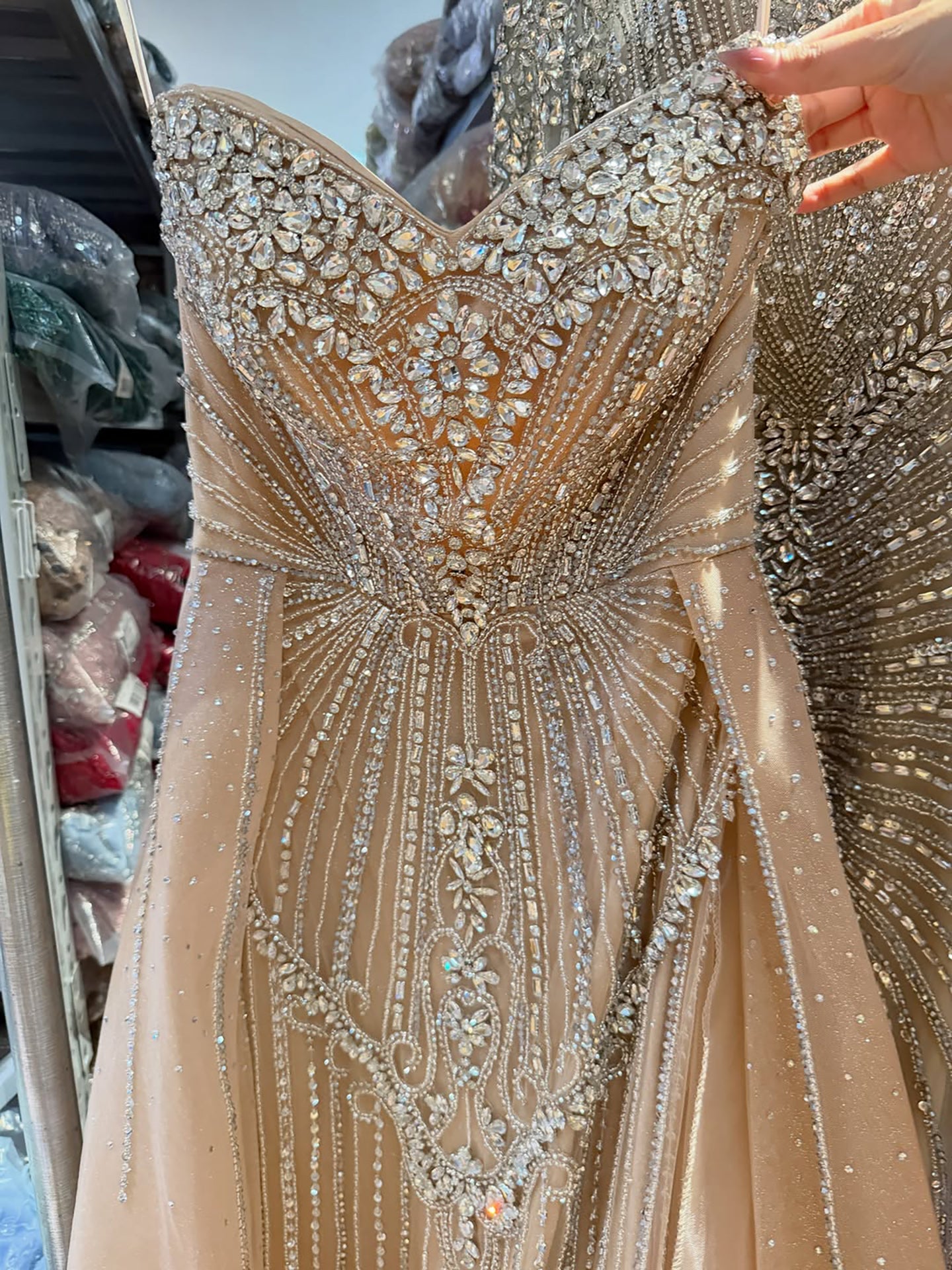 Luxury Nude Sweetheart Baroque Beaded Fitted Mermaid Dress LA73831