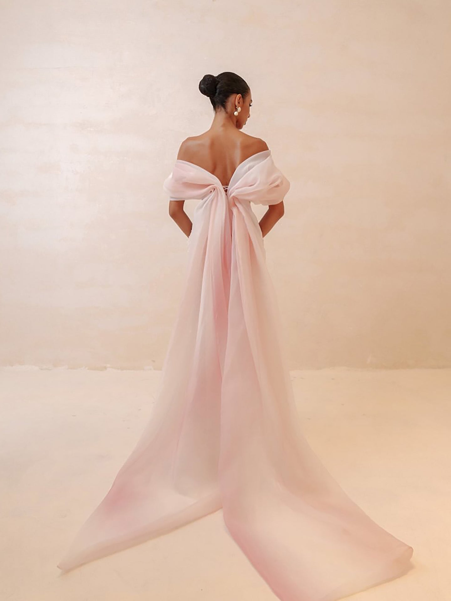Luxury Pink Off the Shoulder Beaded Mermaid Evening Dress LA73877