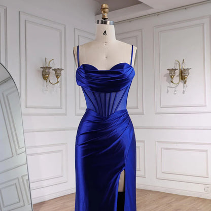 Pink Mermaid Sweetheart Ruched Silk Satin Evening Dress LA73153