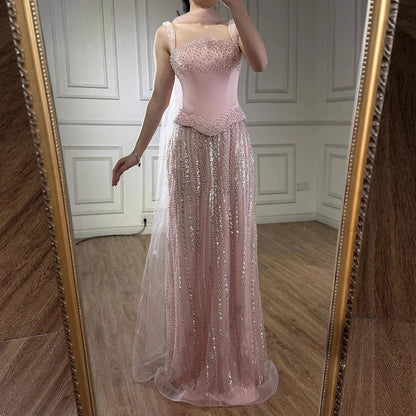 Glamorous Strapless Mermaid Evening Dress with Pearls LA73070