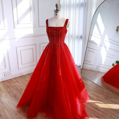 Purple Luxury Square Evening Dresses Arabic Gowns For Party Prom Dress Party LA72857